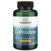 Swanson – L-Proline 500mg 100C amino acid,amino acid supplement,issues,L-Proline,Maintains muscle and connective tissue health