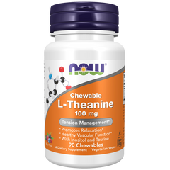 NOW L-Theanine 100mg Berry 90 Chewables