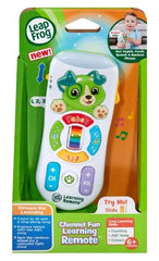 Leapfrog Channel Fun Learning Remote foreign movies channel,hear over 100 phrases,issues,Learning Remote,letters through pretend TV shows,play remote controller
