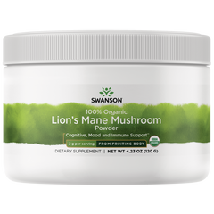 Swanson Lion's Mane Mushroom Powder Organic 2000mg 120g