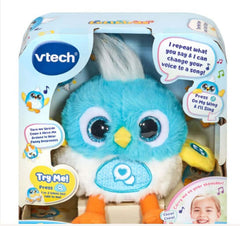 Vtech LoLibird blue toy in packaging, features colorful design and sound interactive functions.