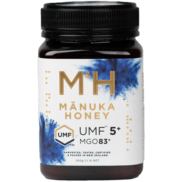 M&H UMF 5+ Manuka Honey 500g digestive,food,immunity,issues,manuka honey,skin
