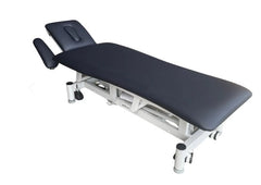 ALLCARE MXT 2-SECTION TREATMENT TABLE WITH DROP ARMS adjustable arm,Allcare MXT,contoured design/shape,electric high/low,gas strut operated head,issues,treatment table