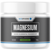 Biosphere Magnesium powder 141g, Lemon Lime Flavour Biosphere Magnesium powder,blood pressure,blood sugar,bone,cardiovascular health,cramps,energy production,health bones,issues,Lemon Lime,Lemon Lime Flavour -,Lemon Lime Flavour - Formulated for optimal,L