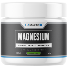 Biosphere Magnesium powder 141g, Lemon Lime Flavour Biosphere Magnesium powder,blood pressure,blood sugar,bone,cardiovascular health,cramps,energy production,health bones,issues,Lemon Lime,Lemon Lime Flavour -,Lemon Lime Flavour - Formulated for optimal,L