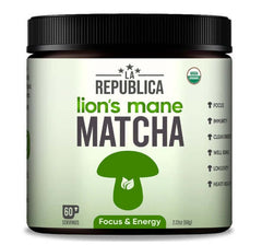 La Republica Matcha with Lion's Mane Extract Powder 60g coffee,daily vitamins,Decafe Coffee,Decafe Instant Mushroom Coffee,Matcha,Matcha with Lion's Mane,Multi vitamins,multivitamins,Mushroom Coffee,Rich in vitamins and minerals,vitamins,Vitamins & Supple