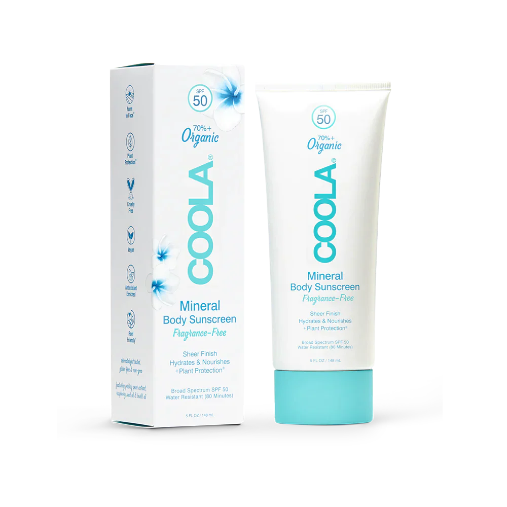Coola Mineral Body Sunscreen Lotion SPF50 Fragrance Free 148 ml coola,issues,mineral sunscreen,Organic SPF30 Full Spectrum 360° Sun Silk Drops,organic sunscreen,sunscreen