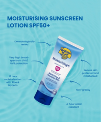 Banana Boat Moisturising Sunscreen Lotion SPF50+ 200g key features callout