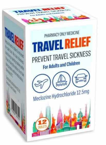 Multichem Travel Relief 12.5mg 12 tabs - Pharmacist Only Medicine dizziness,motion sickness,nausea,travel,Travel Relief,travel sickness,Traveller,vomiting