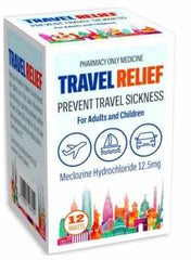 Multichem Travel Relief 12.5mg 12 tabs - Pharmacist Only Medicine dizziness,motion sickness,nausea,travel,Travel Relief,travel sickness,Traveller,vomiting