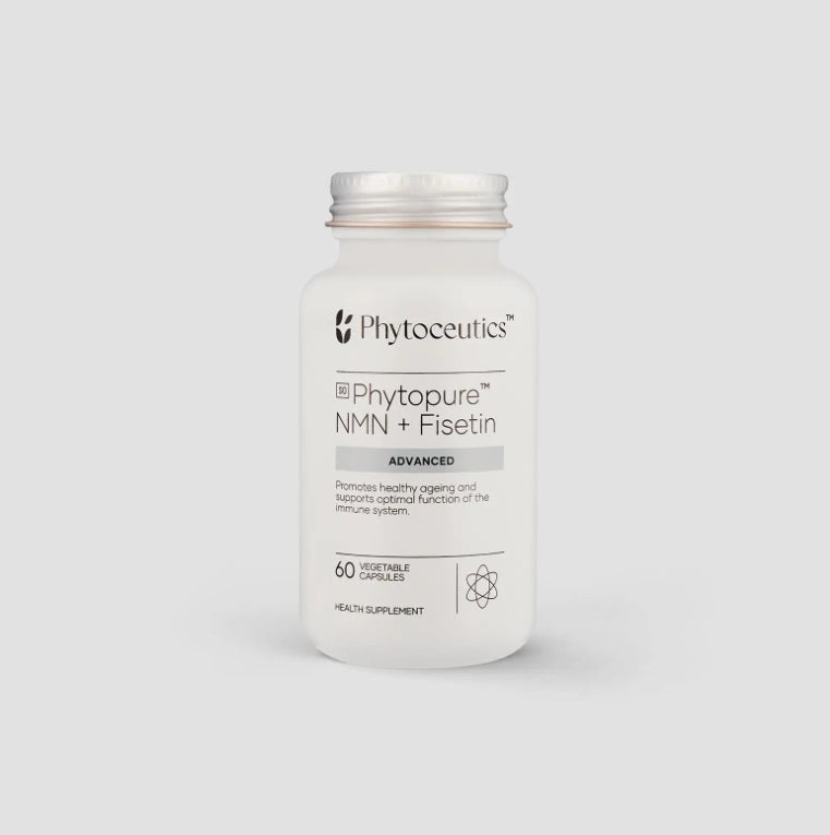 Phytoceutics Phytopure® NMN + Fisetin ADVANCED Fisetin,Fisetin ADVANCED,healthy ageing supplement,increase NAD+ levels,issues,NMN + Fisetin,phytoceutics,removes zombie cells