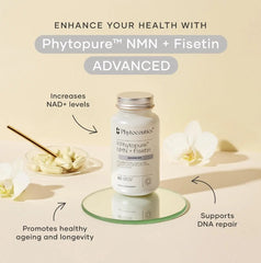 Phytoceutics Phytopure® NMN + Fisetin ADVANCED Fisetin,Fisetin ADVANCED,healthy ageing supplement,increase NAD+ levels,issues,NMN + Fisetin,phytoceutics,removes zombie cells