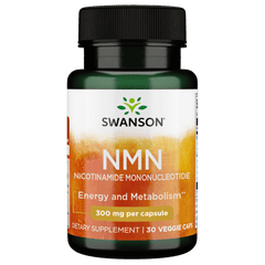 Swanson Nicotinamide Mononucleotide 300mg 30 vege capsules, a Nicotinamide mononucleotide supplement for healthy aging.