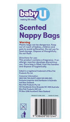 Baby U Nappy Bags 200 Pack baby powder fragrance,issues,Scented Nappy Bags,seal in wetness,Solution For soiled nappies
