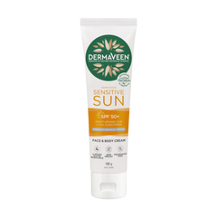 Dermaveen Sensitive Sun SPF50+ Moisturising UVB + UVA Sunscreen cetaphil,Christmas gift,christmas sale,dermaveen,dry skin,dry skin body wash,dry skineczema,issues,itchy dry skin,qv dry skin,sun screen,sunscreen
