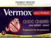 Vermox 4 chocolate chews issues,thread worm,threadworm,vermox,vermox choc tablets
