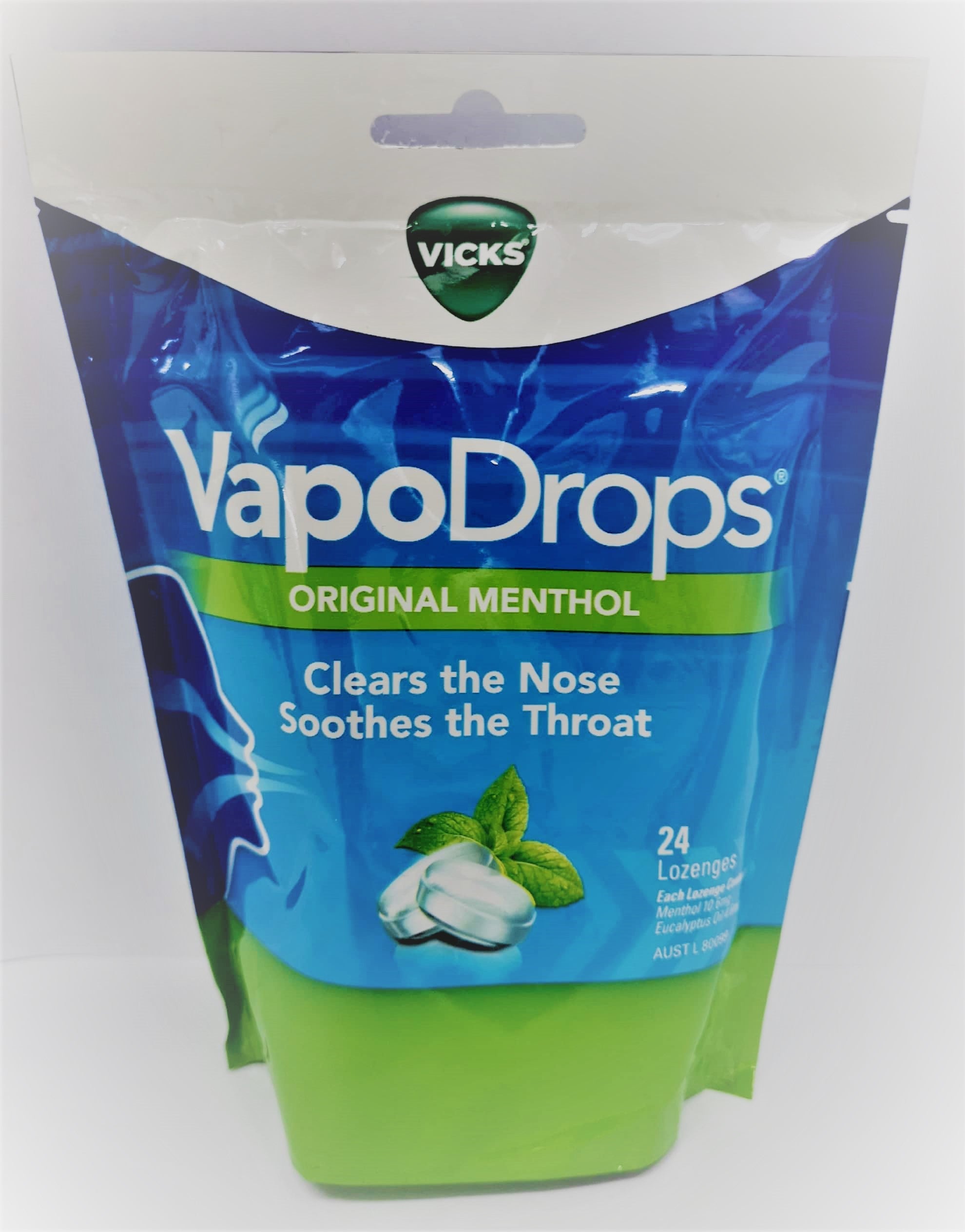 Vicks Vapodrops Menthol Lozenges - Original Menthol 24 Lozenges Menthol Lozenges,optimized,Original Menthol,Sore Throat Relief,Vicks Vapodrops