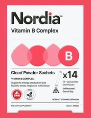 Nordia Vitamin B Complex Supports Energy Production and Relieves Fatigue Dietary Supplement 14 x 2g Sachets