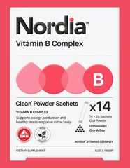 Nordia Vitamin B Complex Supports Energy Production and Relieves Fatigue Dietary Supplement 14 x 2g Sachets