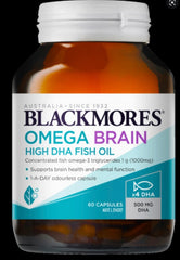Blackmores 4x DHA Super Concentrated Deep Sea Fish Oil 60 Capsules Blackmores 4x DHA,deep-sea fish,eye health,fish oil capsule,issues,Omega Brain,Omega-3 fatty acids,supports brain
