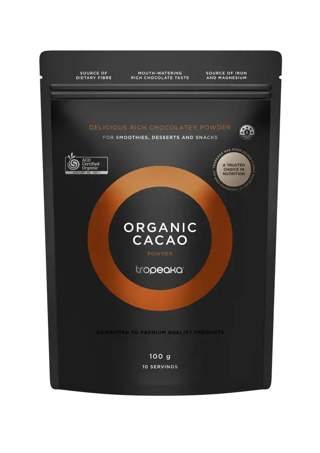 Tropeaka Cacao Powder (100g) 100% raw,Cacao Powder,chocolate for desserts,high-quality superfood,Immunity Fuel Original Probiotic Superfood Powder,issues,natural,nutritional value and taste,organic superfood,Original Probiotic Superfood Powder,Probiotic S
