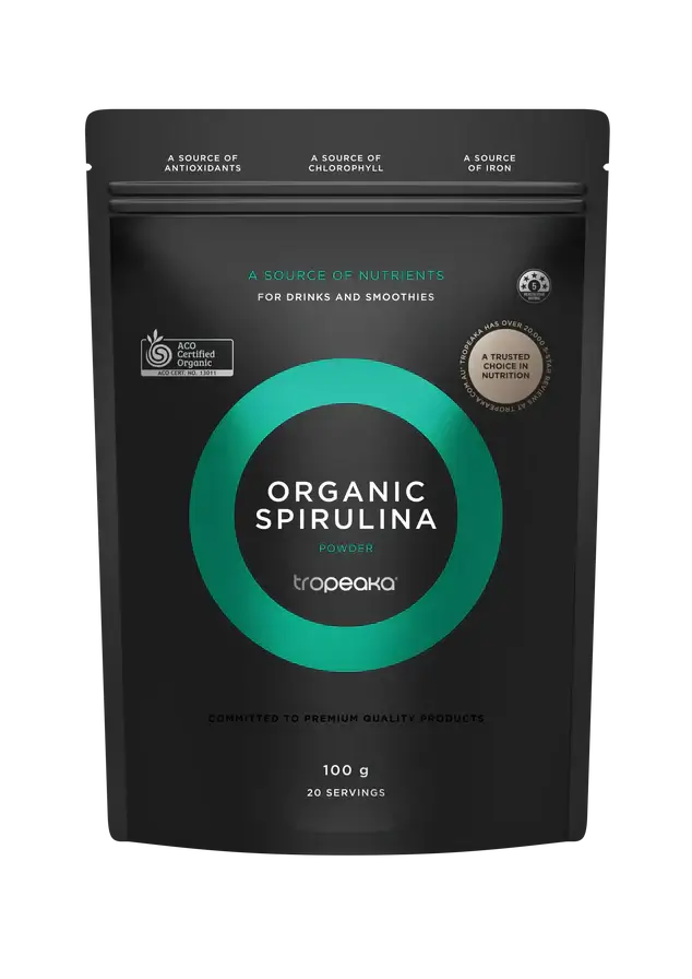 Tropeaka Spirulina (100g) A rich,aromatic,B2,B6,finest organic spices,healthy chlorophyll,issues,Latte Powder,lifestream spirulina performance,organic Superfood,organic turmeric,seductively rich in exotic flavours,soothing drink,spirulina,Tropeaka Spiruli