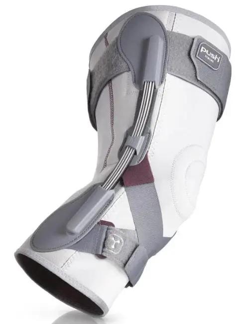 PUSH MED KNEE anatomical fit,comfortable material,issues,Knee Brace,microfibres,natural rotation movements,non-axial leaf spring hinge,silicone application,Sympress