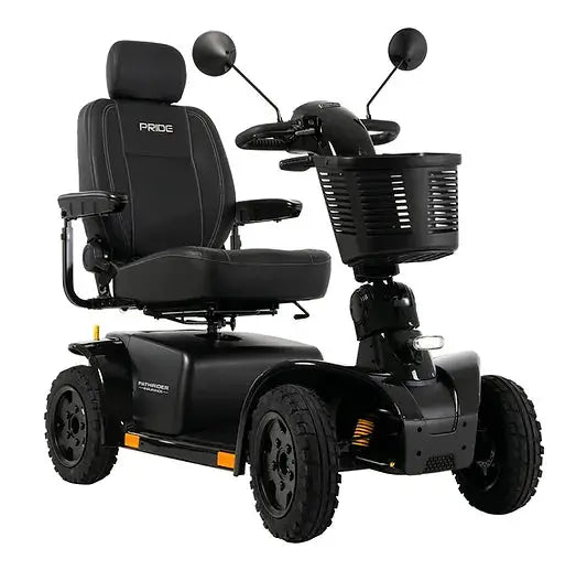 Pride Pathrider® Endurance Mobility Scooter Sealed hydraulic brakes scooter,4 Wheel Foldable Travel Scooter,black,Endurance Mobility Scooter,issues,mobility scooter,mobility scooter accesories,orange,Pneumatic tyres,Pride Pathrider,Pride Pathrider® Endura