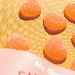 Funday Natural Sweets Sour Peach Hearts 50g | Sugar-Free Sour Peach Gummies