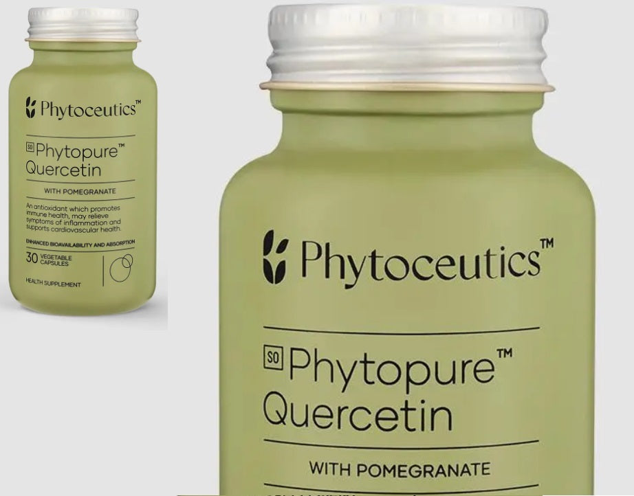Phytoceutics Phytopure™ Quercetin + Pomegranate, Liposoma allergy relief,anti-inflammatories,blood pressure reduction,decrease inflammation,google,heart health,improved exercise performance,issues,Liposoma,neutralize free radicals,phytoceutics,Pomegranate