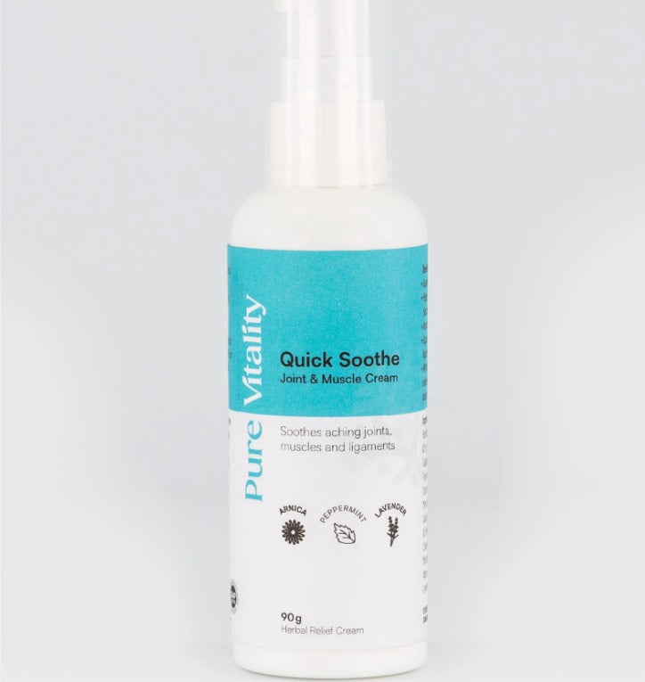 Pure Vitality Quick Soothe Cream 90g anti-aging,bone strength,energy levels energy and vitality,fertility,google,healthy fertility,healthy hormonal balance,healthy immune system,healthy mood,healthy stress levels,high strength,High strength immune support