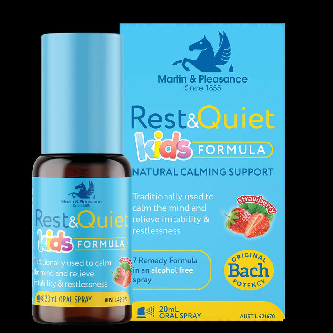 Rest&Quiet Kids Formula 3 x 20ml Spray anger,Bach flowers,boredom,excessive nervous energy,irritability,issues,Kids Formula,moment of calm,moment of calm for kids,natural strawberry flavour,nervous energy,nervousness,provides relief from feelings,relieve