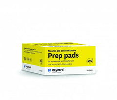Reynard Premium 2% Chlorhexidine & 70% Alcohol Prep Pads For Professional Use 4.5x8.5cm, 100/box, 10 boxes/carton