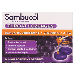 Sambucol Throat Lozenges 20 covid,elderberry,issues,lyposheric,lyposheric vitamin c,lypospheric,sambucol throat lozenges