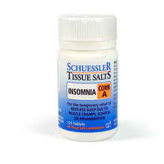Schuessler Tissue Salts 125 Tablets – Comb A artemis deep sleep,deep sleep,Difficulty falling asleep,fast asleep,harker sleep well,healthy sleep,Insomina,issues,Mood & Sleep Stress,neuralgia,neuritis,neuritism,Night’s sleep,Problem falling asleep,promotes