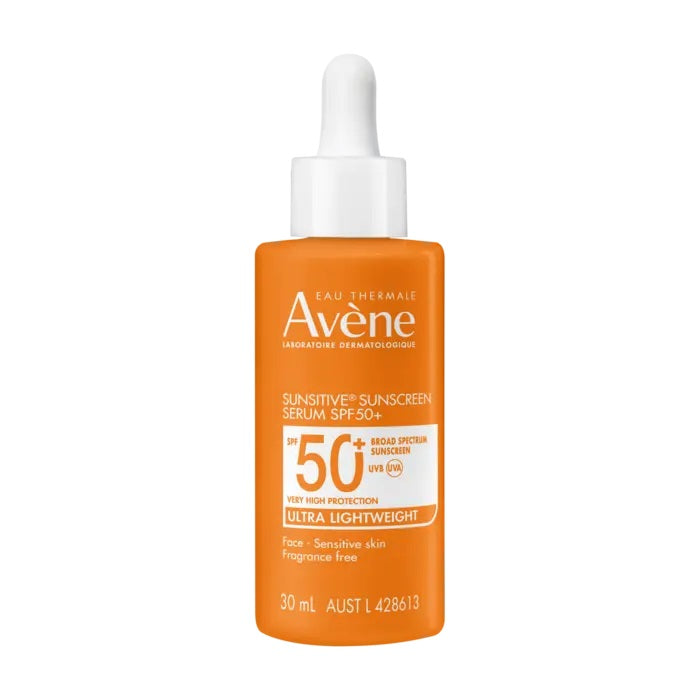 Avène Sunsitive Serum SPF50+ 30ml (Suitable for use under makeup,4 hours water resistant,Aveeno Skin Relief Body Wash,Avene SPF 50+,Avène dermatological expertise,Avène Sunsitive Sunscreen Serum SPF 50+,Baby skin care condition,cheaper than chemist wareho
