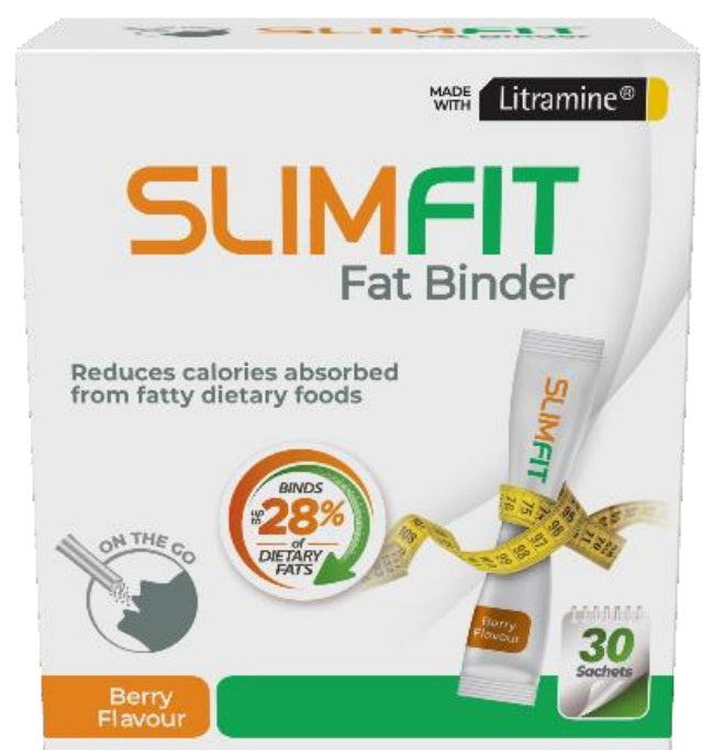 SLIMFIT Fat Binder Berry Oral Sachets 30s appetite,Binds up to 28% of dietary fats,Delicious Berry Taste,dietary,dietary fats,fatty dietary foods,Gentle on your system,Helps reduce appetite,issues,No water needed – pour directly into your mouth,Perfect fo