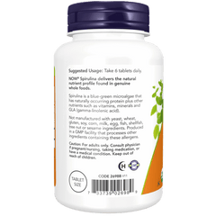 Now Spirulina (Certified Organic), 500mg boost energy production,cardiovascular health,Cellular Energy Production,Chlorophyll,cholesterol,cholesterol levels,detox,detox heavy metals,Detoxification,Detoxification Digestion,Detoxifying,energy production,Flu