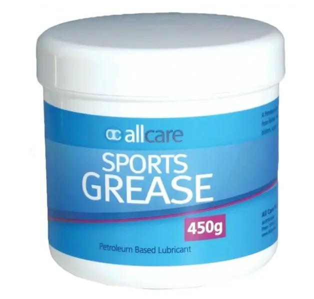 ALLCARE SPORTS GREASE 450 gm issues,petroleum based lubricant,prevents blisters,protect the skin,protect the skin from friction,Reduces chaffing,scrapes,scratches.,SPORTS GREASE