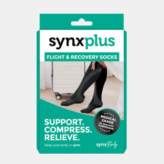 Synxplus Flight And Recovery Socks aiding in recovery post-injury,aiding in recovery post-surgery,Aids in Recovery,Discomfort Reduce Socks,Firm Compression,Flight & Recovery Socks,flight socks,Gentle Compression,Ideal for Travel,issues,leg swelling socks,