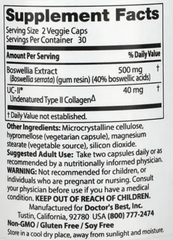 Doctor's Best Boswellia with UC II, 60 Veggie Caps collagen,Dietary Supplement,health of joint components,issues,nutrition,Supports Joint Health