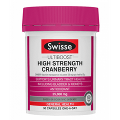 Swisse High Concentration Cranberry Extract Supports Urinary Tract Health Dietary Supplement (90 Tablets)