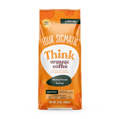 Four Sigmatic Think Organic Coffee (Ground) 340g Arabica coffee beans,Brews dark and nutty,Ground Mushroom Coffee,ion’s Mane and Chaga,issues,Think Organic Coffee (Ground)