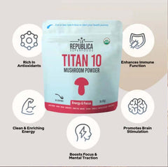 Titan 10 Mushroom Blend Powder 85 Servings coffee,Multi vitamins,multivitamins,Mushroom Coffee,Rich in vitamins and minerals,vitamins,Vitamins & Supplements,vitamins and minerals,Vitamins and Supplements,vitamins minerals