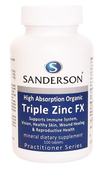 Sanderson Triple Zinc FX 100 tablets Immune boost,immunit,immunity,issues,sanderson,Skin,skin health,triple zinc,viral infection,zinc