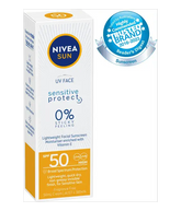 Nivea Sun UV Face Sensitive Protect Broad Spectrum SPF50+ Non-Greasy Finish Sunscreen (50 ml)