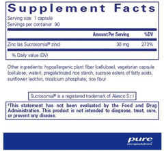 Pure UltraZin Zinc 90c emotional wellness,immune function,Immune system function suppor,issues,UltraZin Zinc