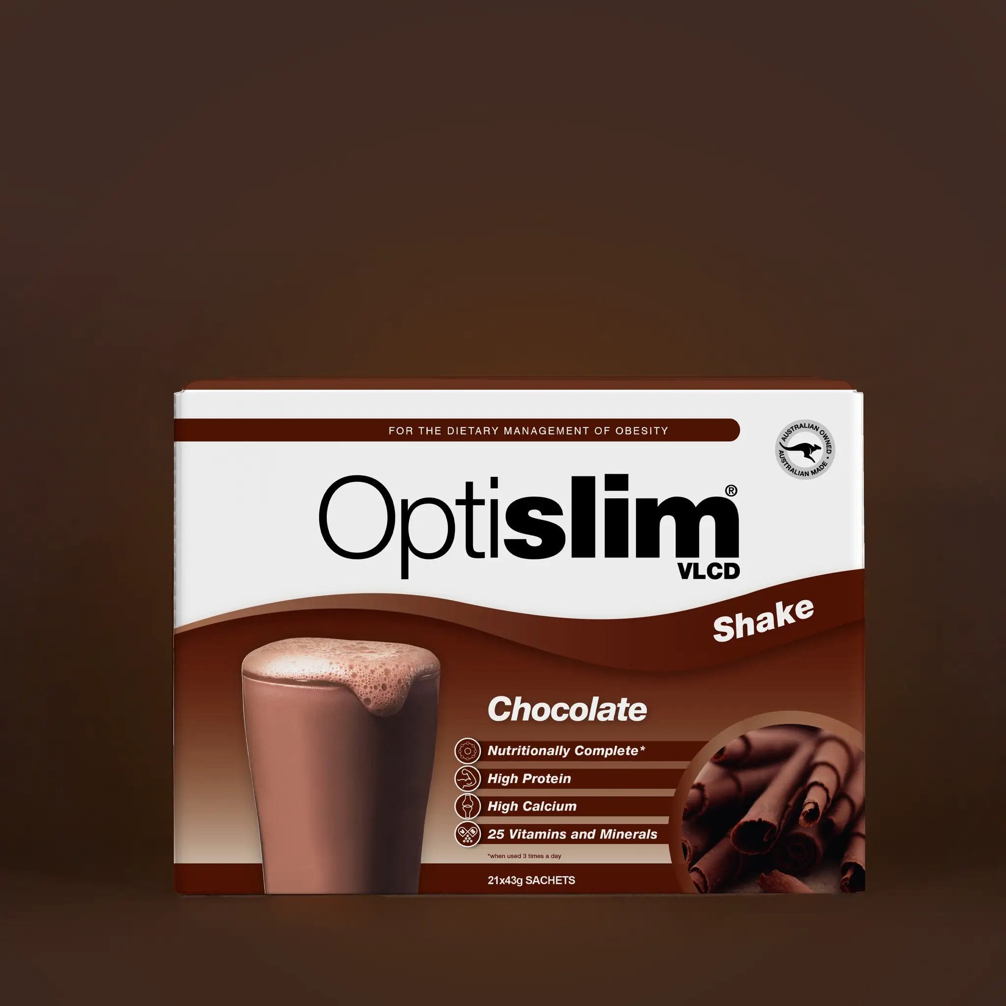 Optislim VLCD Shake Chocolate 21x43g