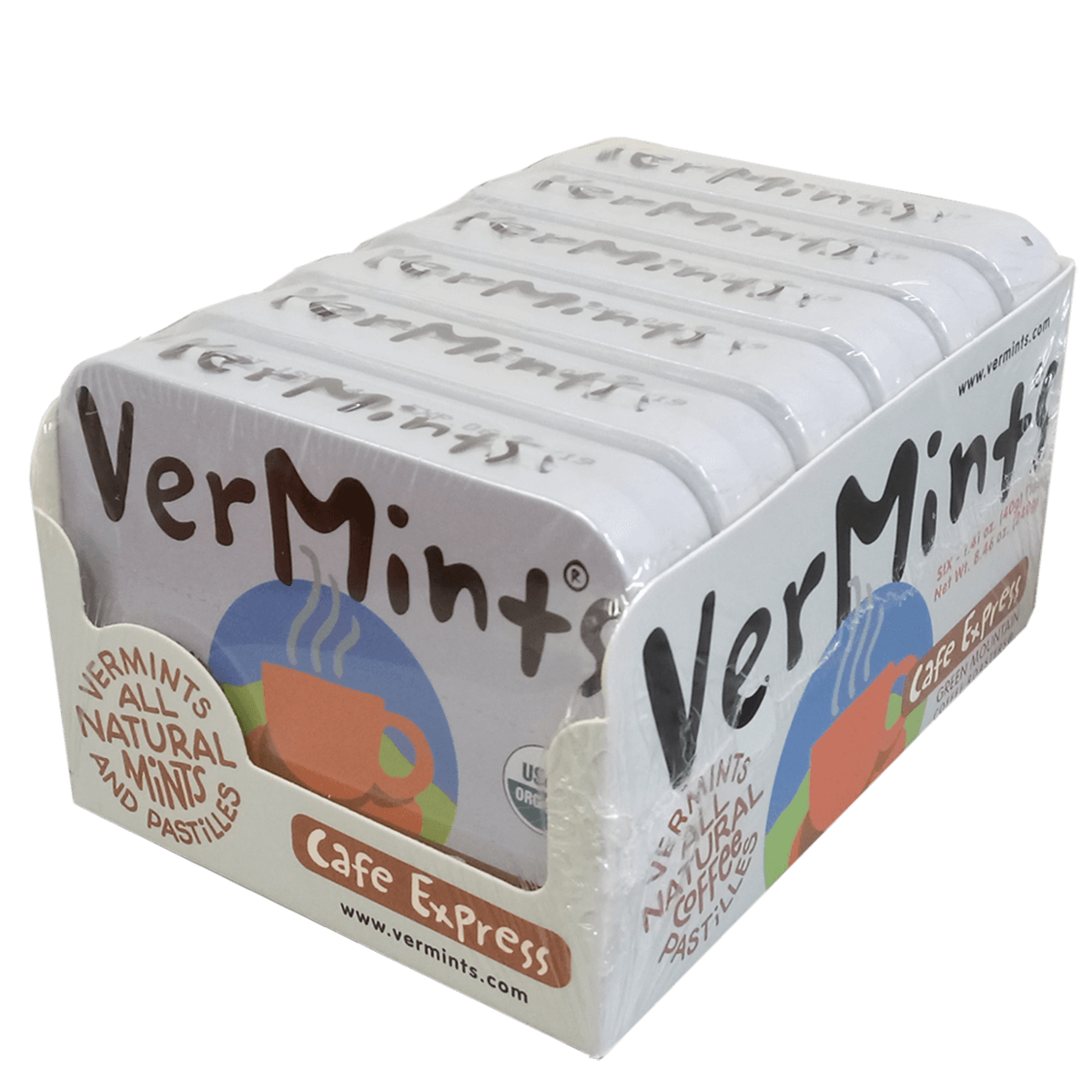 VerMints – Café Express (6 tins) 30 Peppermint,Breath-Freshening,Chai,Cinnamon,Clean Eating,Eco-Friendly,Fair Trade,Healthy,Icy mint flavour,issues,Kosher,mint,Mint Flavour,Mouth Freshner,Non-GMO,Nut-Free,Peppermint oil,Refreshing,Sustainable,USA-made,Ver