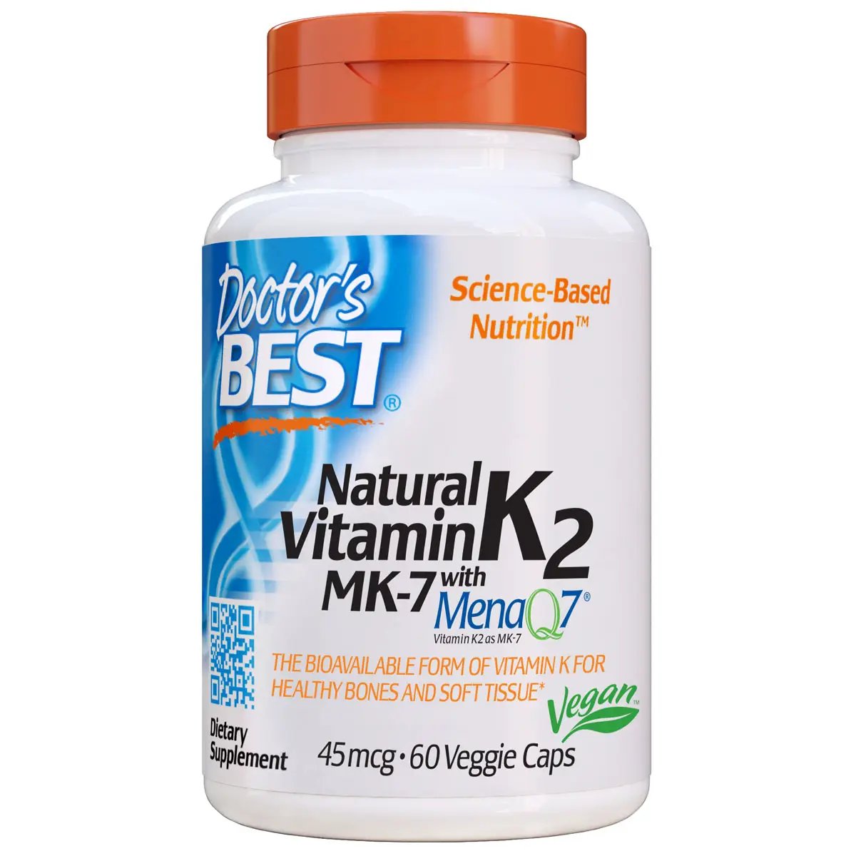 Doctor's Best Natural Vitamin K2 MK-7 45mcg with MenaQ7